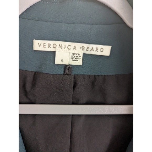 Veronica Beard Empire dickey blazer size 8 teal double breasted $695 - Picture 8 of 9